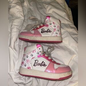 Barbie White and Pink High-Top Sneakers with Logo Size 13